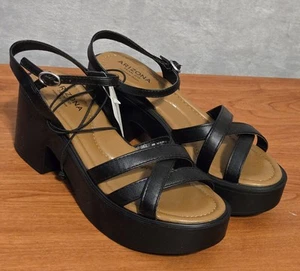 Arizona Jean Company Elrose Women's Black Strappy Sandals - Picture 1 of 8