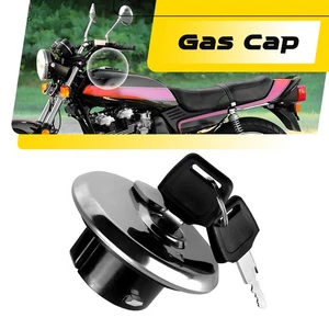 NEW Gas Lid Fuel Tank Cap Cover + 2 Keys Lock Kit Universal For Most Motorcycle - Bild 1 von 9