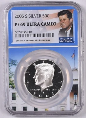 2005-S Kennedy Silver Half Dollar - NGC PF69 ULTRA CAMEO  - Image 1 of 2