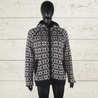 NORWEAR NORWAY Women's Fair Isle Wool Chunky Knit Jacket Lined Windbreaker L - Image 1 of 4