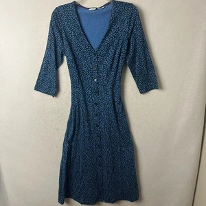 BODEN Ivy gesmoktes Midikleid Gr. 14P Moonlit Ocean Animal Print blau schwarz petite - Bild 1 von 8