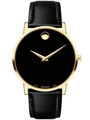 Reloj para hombre Movado Museum clásico esfera negra correa piel de becerro 0607271 Foto 1 de 4