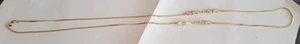 MONET GOLDFARBENE flache KETTE mit Emaille Blumen HALSKETTE VINTAGE, signiert, 35"  - Bild 1 von 5