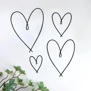 4 Pieces Metal Heart Wall Art Decor Love Heart Wall Sign Ornaments for Bedroo... - Picture 1 of 6