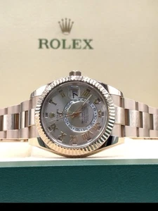 Rolex Sky-Dweller 42mm Sundust Roman Dial Rose Gold Watch 326935 Box Papers - Picture 1 of 11