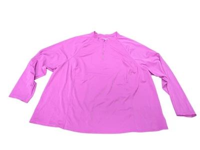 Protector contra erupciones de natación Lands End 3X 1/4 cremallera 50 FPS cubierta 24-26 rosa/púrpura Foto 1 de 4