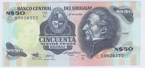 (FR1) BILLET URUGUAY 50 NOUVEAUX PESOS NEUF L'ART DES GENTS AVIGNON AMU001 - Bild 1 von 2