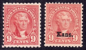 US Scott 590/667, 1926/29 Jefferson, 9c rosa, H COMO NUEVO - Imagen 1 de 1