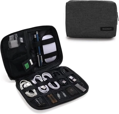 BAGSMART Electronics Accessories Organiser Bag, Portable M-black  - Image 1 of 4