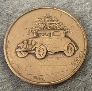 Vintage 1980 Paramins Exxon 50th Anniversary Maco Bronze Medallion Paperweight - Bild 1 von 6