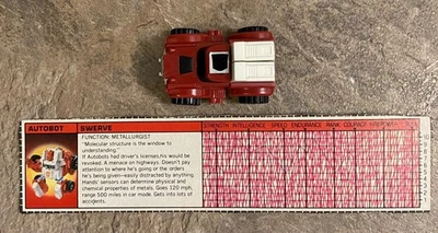 Transformers G1 Swerve Minibot Mint Vintage High Grade 1986 + Tech Specs Hasbro - Image 1 of 4