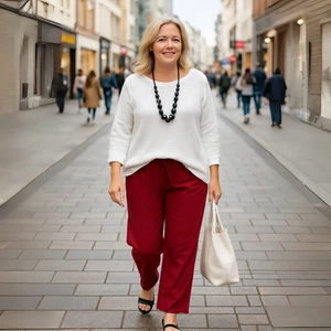 PANTALONES PALAZZO MUJER SEÑORA PIERNA ANCHA PANTALONES LISOS CINTURA ELÁSTICA TALLA GRANDE - Imagen 1 de 48