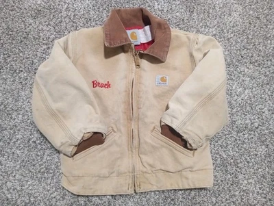 Chaqueta Carhartt Vintage Niños Detroit Lona BRN Rojo Forro Edredón EE. UU. BRACH Foto 1 de 4
