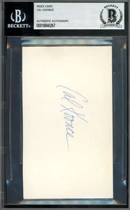 Cal Koonce Beckett BAS Signed 3x5 Index Card Autograph - Picture 1 of 2