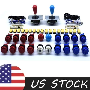 2 Players Arcade Buttons and Joystick Kit Controller USB Encoder MAME HAPP DIY - Picture 1 of 11