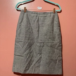 Banana Republic Womens Pencil Skirt 4 Gray Silk Linen Formal Work Wear - Picture 1 of 8