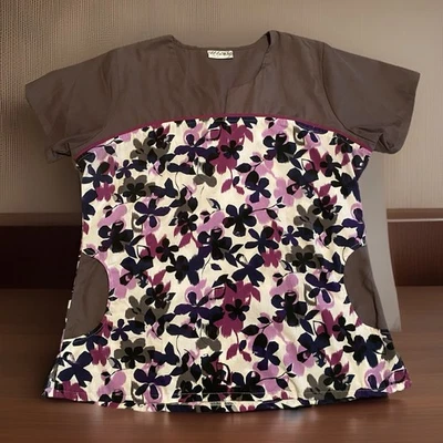 Blusa Médica UA para Mujer Púrpura Azul Marino Gris Talla XL Cuello Redondo con Abertura Manga Corta Foto 1 de 4