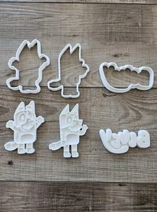 3d Printed Bluey Cookie Cutters And Cookie Stamps. full set - Picture 1 of 6