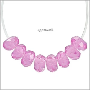 18 Cubic Zirconia Rondelle Beads 6mm Pink #64208 - Picture 1 of 1