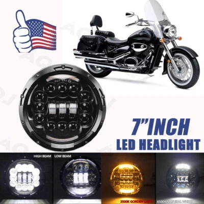 7" inch Motorcycle LED Headlight Projector DRL  For Suzuki Boulevard C90T C50 Foto 1 de 4
