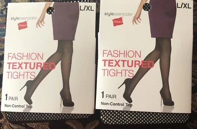 Medias texturizadas Hanes Style Essentials de moda negras 2 pares talla L/XL Foto 1 de 3