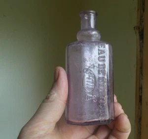 EAU DE COLOGNE NO.4711 MADE IN AMERICA PRETTY AMETHYST HAND BLOWN 1890s BOTTLE - Picture 1 of 7