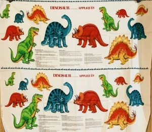 VTG Cranston Fabric Dinosaur Cut and Sew Appliques Bright Colors Joan Messmore - Picture 1 of 9