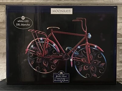 Moonrays ~ Bicycle Solar Powered 6 White LED Light Garden Accent Metal Dusk/Dawn - Image 1 of 4