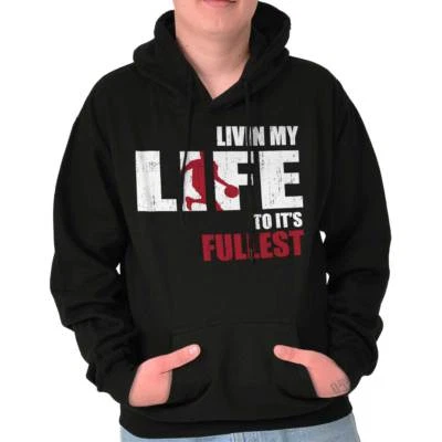 Basketball Sport Livin Life To Its Fullest Mens Hooded Sweatshirts Hoodie Tops - Image 1 of 4