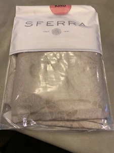 Sferra AMBRA King Sham Sable Egyptian Cotton Silk Sateen New White Sable - Picture 1 of 7