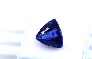 Blue Tanzanite Natural Pendant 8.85 Ct Trillion Cut Gemstone Tanzanite Ring - Picture 1 of 4