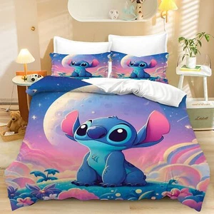 02 Stitch Cartoon Bettwäsche Set Kissenbezüge 80x80 Anpassbar Bettbezug 135x200 - Bild 1 von 14