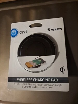 ONN Wireless Smartphone Charging Pad 5 Watt Charger iPhone Samsung Google NEW - Image 1 of 2