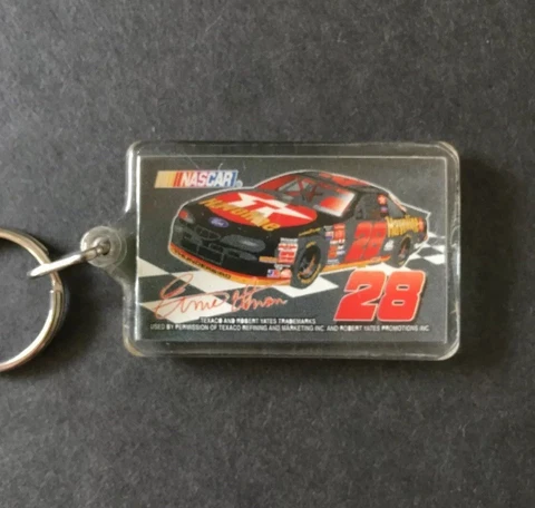 Vintage Keychain ERNIE IRVING #28 Key Ring Acrylic Fob NASCAR HAVOLINE TEXACO Cover