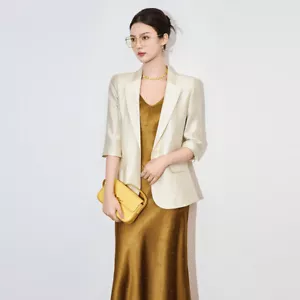 Acetic Acid Jacket Womens One Button Lapel Collar Office Spring Coats Blazer Top - Picture 1 of 19