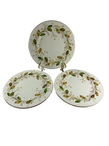 St Nicholas Square Winter Bouquet Lot 3 Canape Plates 9 5/8" Wreath Leaves - Picture 1 of 5