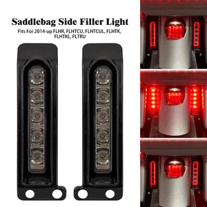 Smoke LED Saddlebag Support Side Filler Light Fit For Harley Touring Glide 14-23 - Picture 1 of 19