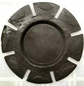 Hand Sculpted Candle Display Decorative Tray Plate from recycled Metal - Picture 1 of 7