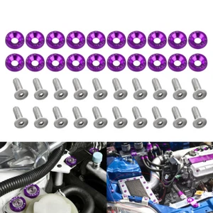 20pcs Purple Jdm Billet Aluminum Fender/Bumper Washer/Bolt Engine Bay Dress Up - Picture 1 of 8