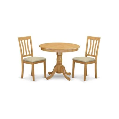 ANTI3-OAK-C 3 PC Kitchen Table set-small Kitchen Table plus 2 Dining Chairs - Image 1 of 4