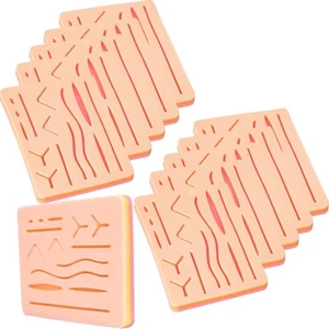 12Pcs Medical Skin Suture Practice Silicone Pad Wound Simulated Training DS-1356 - Picture 1 of 6