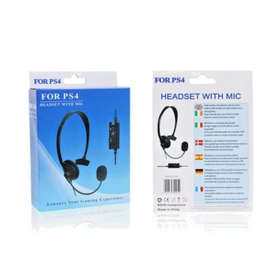 CUFFIE CONTROLLO VOLUME E MICROFONO PC PS4 Stereo Wired Gaming Headset - Immagine 1 di 2