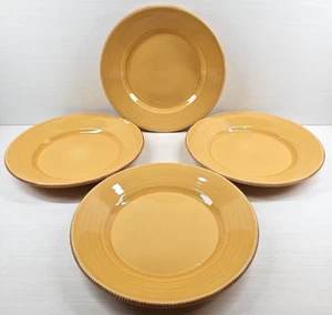 Lotto 4 piatti ceramica fienile Gabriella oro set bordo perline ambra - Foto 1 di 24