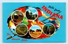 Postcard In Hello From Indiana Hoosier State Photo Multi View Arist Pallet M6