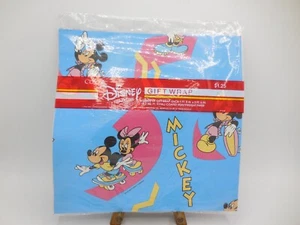 Vintage Walt Disney Mickey Mouse Minnie Mouse Skateboard Gift Wrap NEW - Picture 1 of 3