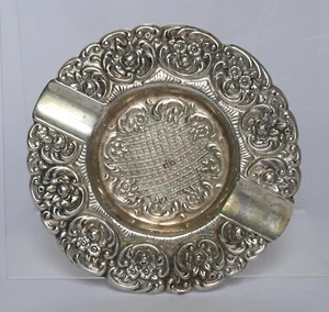 Aschenbecher Silber ANTIKO 800 floral antik alt - Bild 1 von 7
