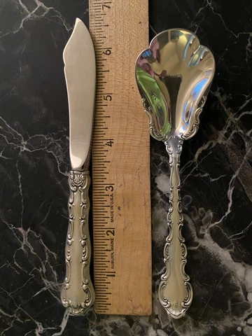 Gorham Sterling STRASBOURG Sugar Shell/Spoon & HH Master Butter Knife (No Monos) Cover