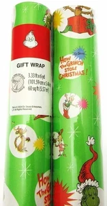 How the Grinch Stole  Christmas ~ Gift Wrapping Paper ~ 3.33ft x 6yd ~ Lot of 2 - Picture 1 of 4