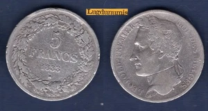 Belgien 5 Francs 1833 TB II Leopold I Belgium Argent Silver - Bild 1 von 1
