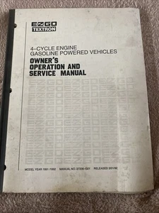 E-Z-GO 27206-G01 4-Cycle Engine Gasoline Owners Operating & Service Manual 91/92 - Picture 1 of 5